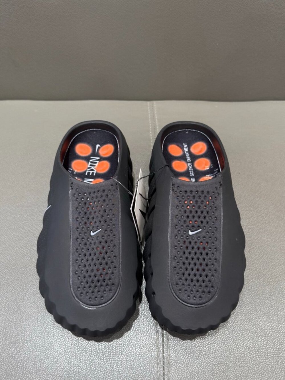 Nike Mind 001 Black Hyper Crimson Slide - Chrome Swoosh
